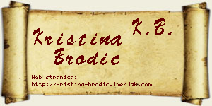 Kristina Brodić vizit kartica